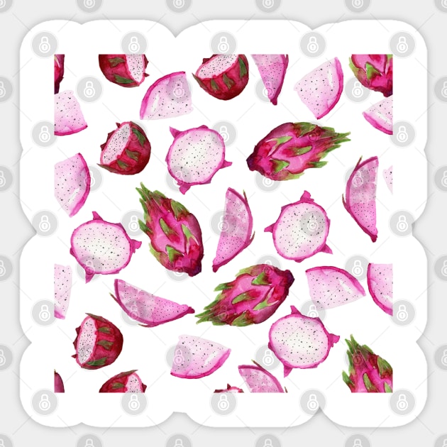 Dragon Fruit Pitaya Pinky Pattern Sticker by gronly